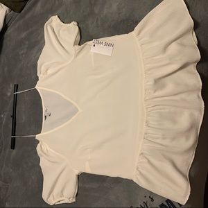 Nine west blouse fitted sleeve white (medium) NWT